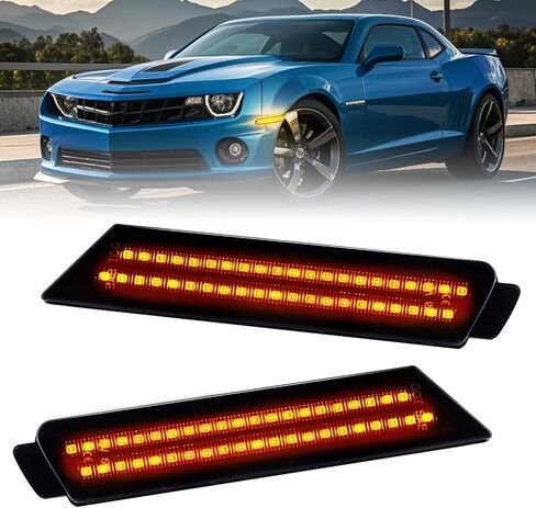 2PCS Amber LED Side Marker Lights Smoked Lens Front Bumper Sidemarker Lamps For 2010-2015 Chevy Camaro Sidemarker Lamps in Kuwait