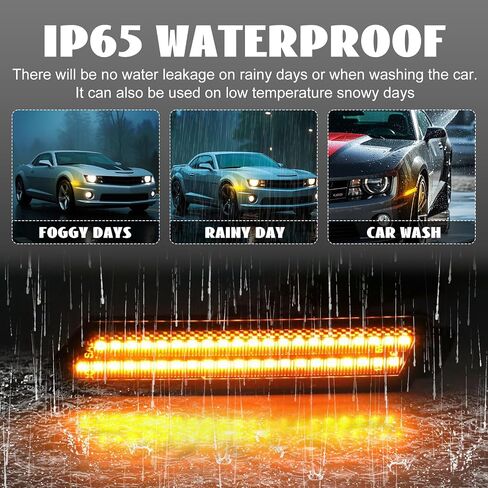 2PCS Amber LED Side Marker Lights Smoked Lens Front Bumper Sidemarker Lamps For 2010-2015 Chevy Camaro Sidemarker Lamps in Kuwait