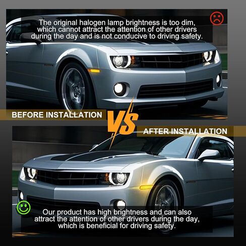 2PCS Amber LED Side Marker Lights Smoked Lens Front Bumper Sidemarker Lamps For 2010-2015 Chevy Camaro Sidemarker Lamps in Kuwait