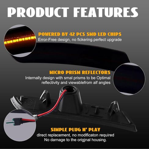 2PCS Amber LED Side Marker Lights Smoked Lens Front Bumper Sidemarker Lamps For 2010-2015 Chevy Camaro Sidemarker Lamps in Kuwait