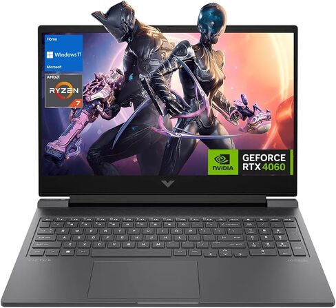 HP Newest Victus 16.1 Ryzen 7 RTX 4060 Gaming Laptop, 16.1" FHD 144Hz, AMD Ryzen 7 8845HS (Beats i7-1355U), NVIDIA GeForce RTX 4060, 16GB DDR5 RAM, 1TB SSD, RGB Backlit KB, Wi-Fi 6, Windows 11 Home in Saudi Arabia