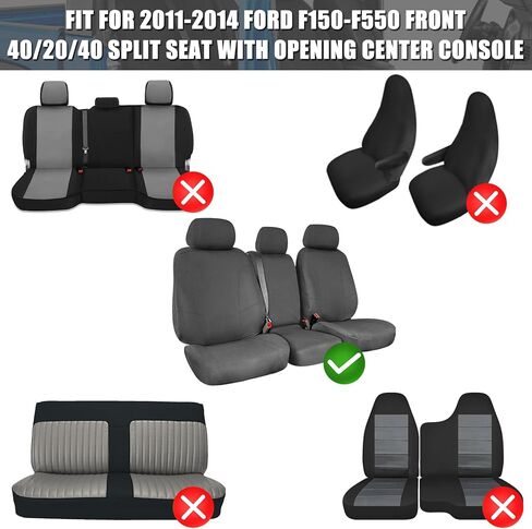 استبدال غطاء المقعد المخصص لسيارة Ford F150-F550 الأمامية 40/20/40 2011-2014 مع وحدة تحكم مركزية مفتوحة وحزام مقعد مركزي متكامل in Kuwait