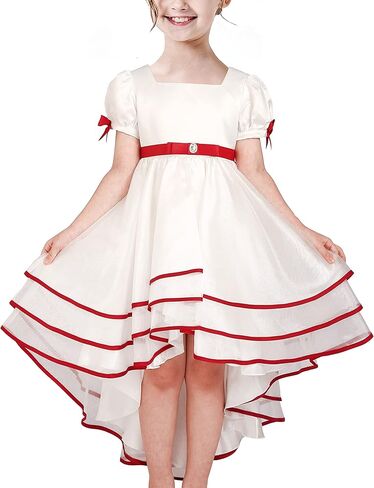 فستان بناتي من Sunny Fashion باللون الأبيض للهالوين بياقة مربعة وتنورة منفوخة in Kuwait