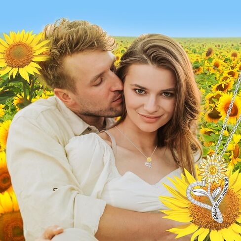 Sunflower Necklaces for Women Anniversary Birthday Gifts for Women Wife Gifts for Her You Are My Sunshine Necklace for Women Her Wedding Christmas Mother in Saudi Arabia