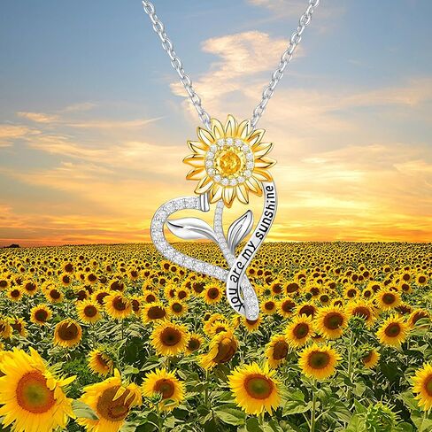 Sunflower Necklaces for Women Anniversary Birthday Gifts for Women Wife Gifts for Her You Are My Sunshine Necklace for Women Her Wedding Christmas Mother in Saudi Arabia
