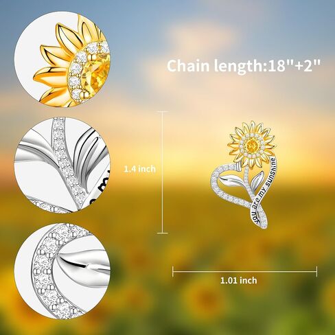 Sunflower Necklaces for Women Anniversary Birthday Gifts for Women Wife Gifts for Her You Are My Sunshine Necklace for Women Her Wedding Christmas Mother in Saudi Arabia