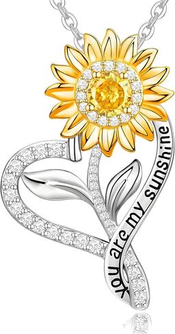 Sunflower Necklaces for Women Anniversary Birthday Gifts for Women Wife Gifts for Her You Are My Sunshine Necklace for Women Her Wedding Christmas Mother in Saudi Arabia