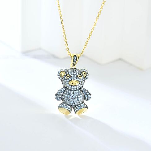 Whimsical Teddy Bear Necklace - Sterling Silver Pendant for Women - Adorable Gummy Bear Necklace - Mama Necklace - Bear Necklace - Teddy Bear Charm in Kuwait