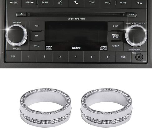 LECART Bling for Jeep Accessories Wrangler JK JKU 2018 2017 2016 2015 2014 2013 2012 2011 أغطية مقبض ضبط حجم الكريستال غطاء معدني 2 حزمة in Kuwait