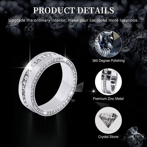 LECART Bling for Jeep Accessories Wrangler JK JKU 2018 2017 2016 2015 2014 2013 2012 2011 أغطية مقبض ضبط حجم الكريستال غطاء معدني 2 حزمة in Kuwait