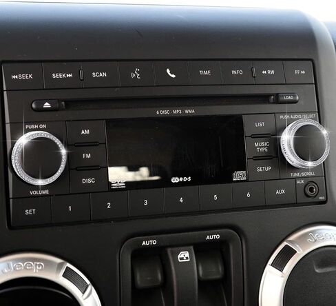 LECART Bling for Jeep Accessories Wrangler JK JKU 2018 2017 2016 2015 2014 2013 2012 2011 أغطية مقبض ضبط حجم الكريستال غطاء معدني 2 حزمة in Kuwait