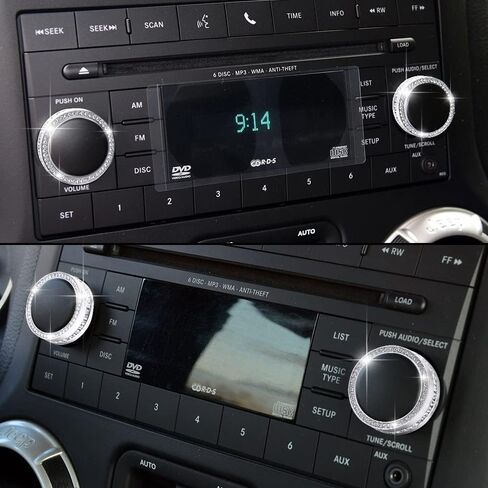 LECART Bling for Jeep Accessories Wrangler JK JKU 2018 2017 2016 2015 2014 2013 2012 2011 أغطية مقبض ضبط حجم الكريستال غطاء معدني 2 حزمة in Kuwait