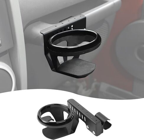 Hoolcar Passenger Grab Handle Cup Holder Co-pilot Grab Bar Water Cup Holder Compatible with Jeep Wrangler JK JKU 2007-2010, Interior Accessories, Black in Saudi Arabia
