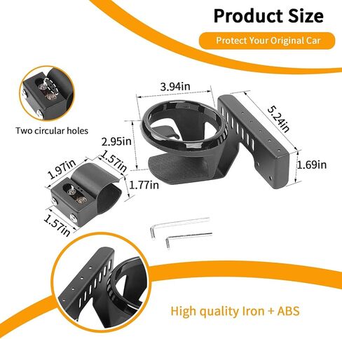 Hoolcar Passenger Grab Handle Cup Holder Co-pilot Grab Bar Water Cup Holder Compatible with Jeep Wrangler JK JKU 2007-2010, Interior Accessories, Black in Saudi Arabia