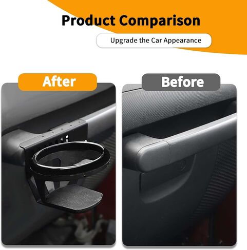 Hoolcar Passenger Grab Handle Cup Holder Co-pilot Grab Bar Water Cup Holder Compatible with Jeep Wrangler JK JKU 2007-2010, Interior Accessories, Black in Saudi Arabia