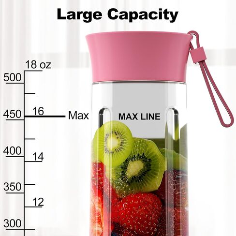 COKUNST Portable Blender for Smoothies, USB Rechargeable Personal Smoothie Shakes Blender, 16 OZ Mini Juicer Mixer with 6 Blades, Small Blender Cup with 2 Lids for Travel, Office, Gym, Kitchen Green in Saudi Arabia