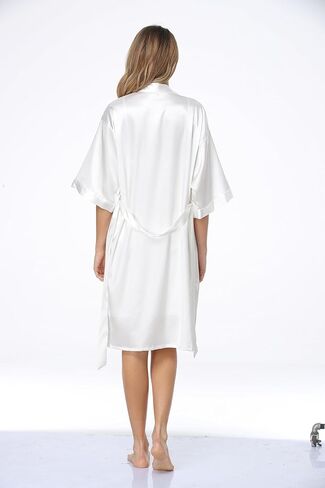 Women's Silk Pajamas Set 2 Piece Satin Robe with Cami Sexy Nightgown Wedding Day Bride Kimono Sleepwear Sets in Saudi Arabia