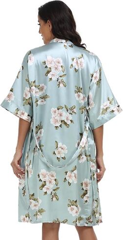 Women's Silk Pajamas Set 2 Piece Satin Robe with Cami Sexy Nightgown Wedding Day Bride Kimono Sleepwear Sets in Saudi Arabia