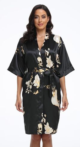Women's Silk Pajamas Set 2 Piece Satin Robe with Cami Sexy Nightgown Wedding Day Bride Kimono Sleepwear Sets in Saudi Arabia