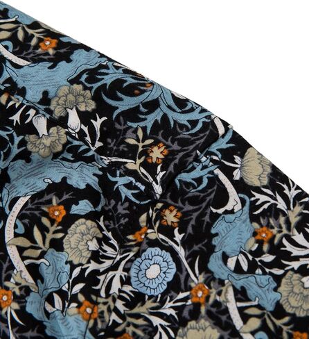 قميص رجالي من TUNEVUSE بأكمام طويلة مزين بالزهور وطبعة زهور وأزرار سفلية من القطن in Kuwait