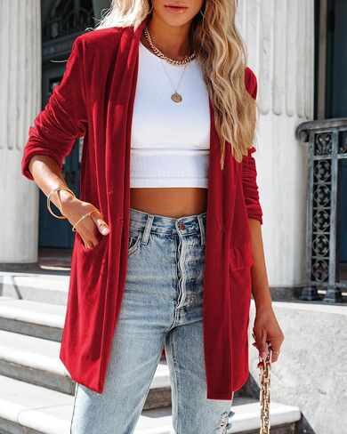 Velvet Blazers Jackets for Women Trendy Lapel Collar Blazer Velvet Suit Casual Business Long Sleeve Cardigan Outerwear in Kuwait