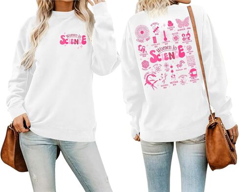 KNEYATTA Women in Science Sweatshirt Girl Chemistry Shirt Science Lover Gift Sweatshirts Science Teacher Crewneck Tops in Saudi Arabia