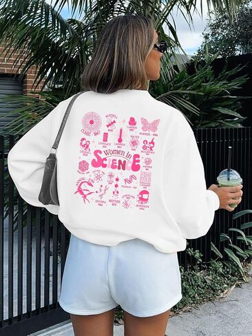 KNEYATTA Women in Science Sweatshirt Girl Chemistry Shirt Science Lover Gift Sweatshirts Science Teacher Crewneck Tops in Saudi Arabia