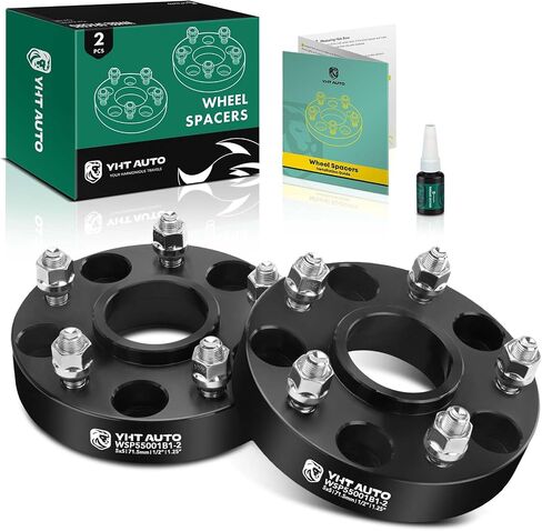 YHTAUTO 5x5 Wheel Spacers 1.5 Inch Fits 08-20 Dodge Journey & 99-18 Jeep JK WK WJ XK, 99-10 Grand Cherokee, 07-18 Wrangler, Commander 5x127 Hub Centric 5 Lug Tire Spacers, 1/2"-20 Studs, 71.5mm Bore in Saudi Arabia