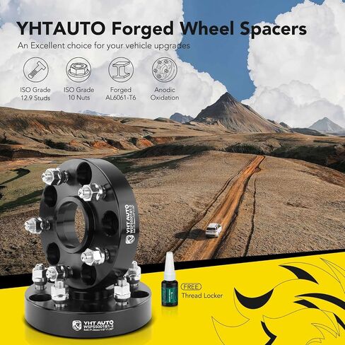 YHTAUTO 5x5 Wheel Spacers 1.5 Inch Fits 08-20 Dodge Journey & 99-18 Jeep JK WK WJ XK, 99-10 Grand Cherokee, 07-18 Wrangler, Commander 5x127 Hub Centric 5 Lug Tire Spacers, 1/2"-20 Studs, 71.5mm Bore in Saudi Arabia
