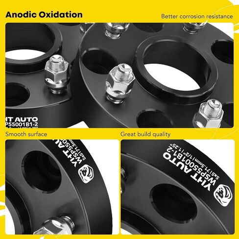 YHTAUTO 5x5 Wheel Spacers 1.5 Inch Fits 08-20 Dodge Journey & 99-18 Jeep JK WK WJ XK, 99-10 Grand Cherokee, 07-18 Wrangler, Commander 5x127 Hub Centric 5 Lug Tire Spacers, 1/2"-20 Studs, 71.5mm Bore in Saudi Arabia