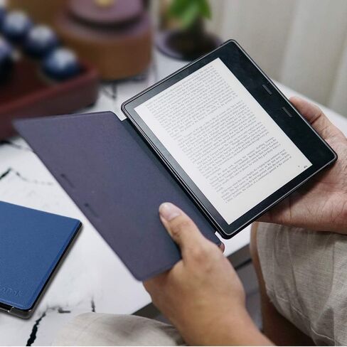 حافظة CoBak لجهاز Kindle Oasis الجيل العاشر والتاسع، غطاء ذكي من جلد البولي يوريثان الفاخر مقاس 7 بوصات مع ميزة التنبيه التلقائي للنوم لجهاز Kindle Oasis، مقاس نحيف، أسود in Saudi Arabia