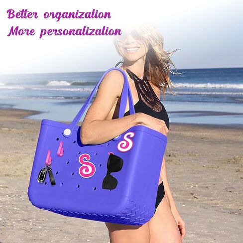 Letter for Bogg Bag Accessories, 2PCS Bogg Bag Charms with 3PCS Key Holder for Beach Accessories in Saudi Arabia