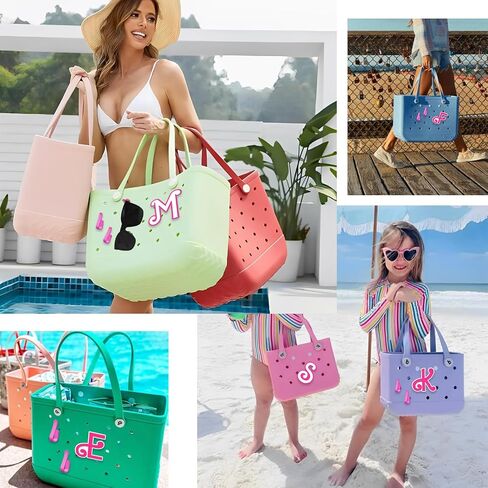 Letter for Bogg Bag Accessories, 2PCS Bogg Bag Charms with 3PCS Key Holder for Beach Accessories in Saudi Arabia