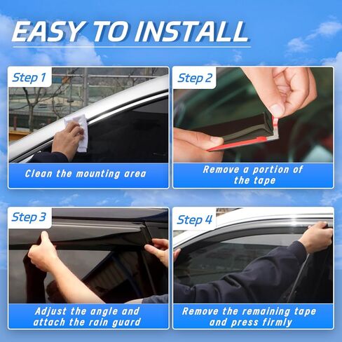 in Channel Rain Guards Fits for Honda Civic 2016-2021 Sedan 4-Door, Durable Window Visors Wind Deflector Vent Shade Shields, 2017 2018 2019 2020 2021-4PCS in Kuwait