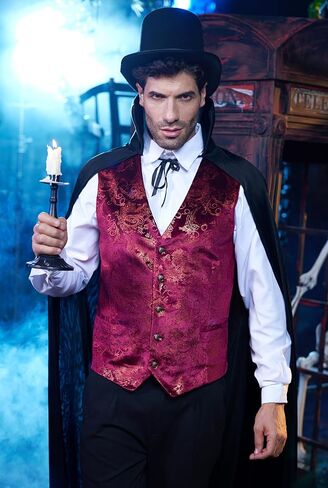 Mainfini Mens Halloween Costume Vampire Cape Adult Stand Collar Cloak (M-XL) in Kuwait