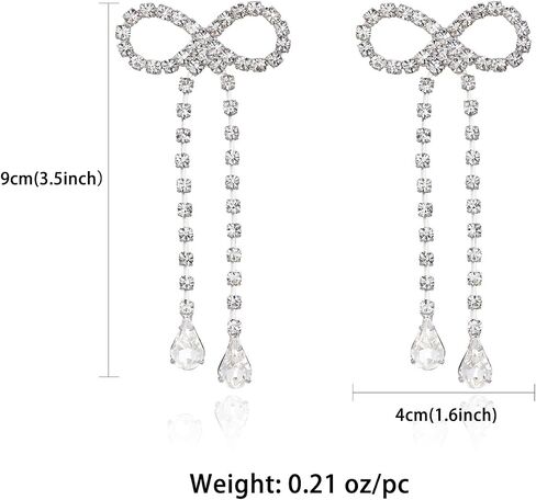 Ribbon Bow Dangle Earrings Long Tassel Drop Stud Earrings Ribbon Drop Earrings Jewelry Gifts for Women in Saudi Arabia