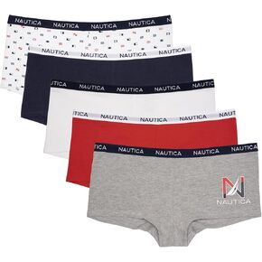 Nautica Women's Cotton Boyshort Underwear Set, 5-Pack