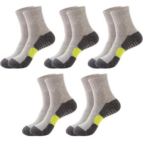 رجل رياضي طاقم الجوارب 5 أزواج وسادة الجري الجوارب في الهواء الطلق المشي لمسافات طويلة الجوارب قوس جوارب ضغط 6-12 in Kuwait