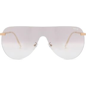 NYS Collection Flat Top Shield Metal Aviator Sunglasses for Men Women 100% UV400 Protection
