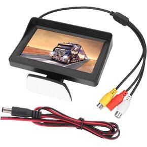 KIMISS Car LCD Monitor, Plastic DC 9V-35V 3W 4.3in 2-Way AV Input Car Monitor LCD Display for Backup Reverse Camera