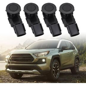 FZJDSD Parking Sensor Reverse Backup Parking Assit Sensor 4Pcs Black Compatible with RAV4 2016-2018 Compatible with TACOMA 2016-2018 Compatible with TUNDRA 2014-2018 893410C020 893410C010 893410C011