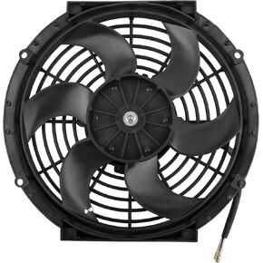 10 Inch 6 Blades Universal Slim Fan Push Electric Radiator 12V 80W High Performance Cooling Fan Mount Kit Black
