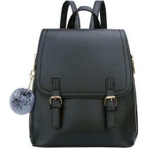 KKXIU Stylish Small Teen Girls Backpack Bag for Women Synthetic Leather Mini Bookbag Purse with Multiple Pockets (a-black)