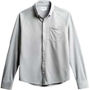 قميص Apollo Raglan الرياضي للرجال من Ministry of Supply، كاجوال بأكمام طويلة وأزرار سفلية، ماص للرطوبة، مقاوم للتجاعيد
