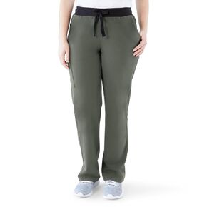ave. Women's Varick Six Pocket Midrise Straight Leg Scrub Pant in Wine, L Tall
