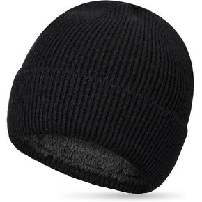 Coume Winter Beanie Hats Thick Warm Cuffed Skull Cap for Men Women Plush Lining Knit Cap for Winter Ski Daily Supply in Kuwait