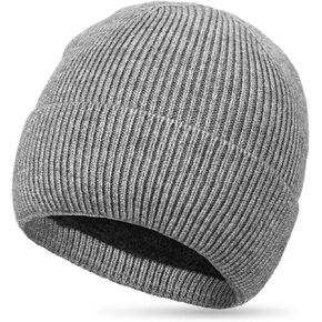 Coume Winter Beanie Hats Thick Warm Cuffed Skull Cap for Men Women Plush Lining Knit Cap for Winter Ski Daily Supply