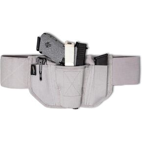 VNSH Gun Holster – Most Comfortable Gun Holster for Men & Women – Belly Band Holster – Includes Built-in Double Mag Pouch – Best Holsters for Concealed Carry – Leading Gun Accessories (Grey)