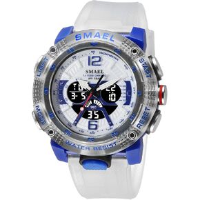MASTOP Men's Large Face Outdoor Sports Watches Military Digital Watch Multi Function Water Resistant Backlight Alarm Stopwatch LED Rugged Wristwatch for Training Hiking