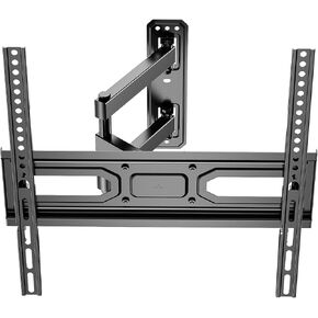 WALI TV Wall Mount for Most 32-55 inch Flat Curved TV, Full Motion Articulating Arm TV Bracket for LED, LCD, OLED Screen TVs up to 77lbs, Mounting Holes 400x400mm (FTM-1), Black